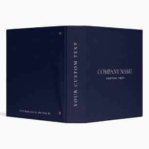 Elegant Navy Blue Leather Look corporate 3 Ring Binder