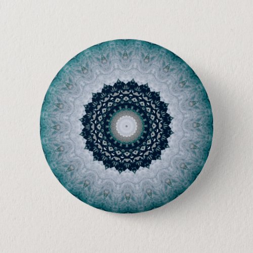 Elegant Navy Blue Mandala   Button