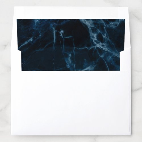 Elegant Navy Blue Marble Envelope Liner