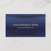 Elegant Navy Blue Metallic Professional Business Card (Front)