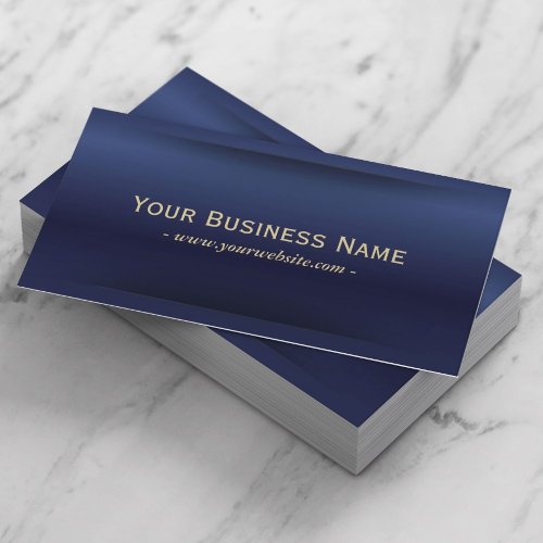 Elegant Navy Blue Metallic Professional Business Card