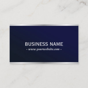 Elegant Navy Blue Metallic Professional  Business Card