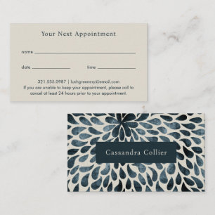 Elegant Navy Blue Modern Appointment Card
