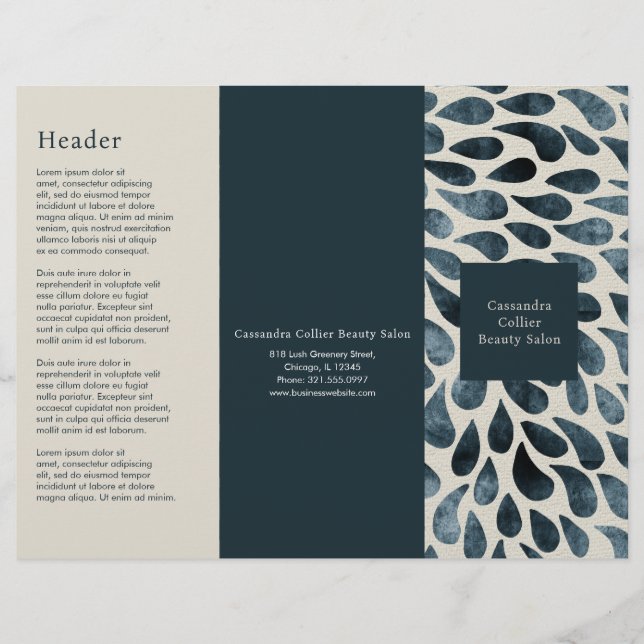 Elegant Navy Blue Modern Business Brochure (Front)