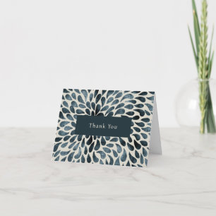 Elegant Navy Blue Modern Business Letterpress Thank You Card