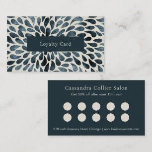 Elegant Navy Blue Modern Loyalty Card