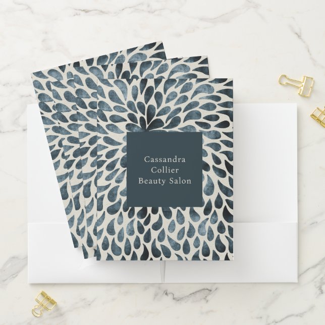 Elegant Navy Blue Modern Pocket Folder (In Situ)