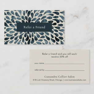 Elegant Navy Blue Modern Referral Card