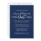 Elegant Navy Blue Monogram Wedding Invitation