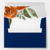 Blue and Orange Flower 5 x 7 Envelopes