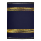 Elegant navy blue pattern, horizontal gold lines lamp shade (Front)