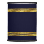 Elegant navy blue pattern, horizontal gold lines lamp shade (Right)