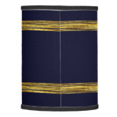 Elegant navy blue pattern, horizontal gold lines lamp shade (Back)