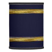 Elegant navy blue pattern, horizontal gold lines lamp shade (Left)