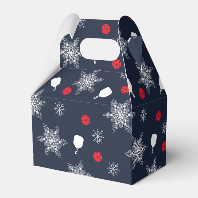 Elegant navy blue 💙 pickleball Christmas Favor Boxes (Front Side)