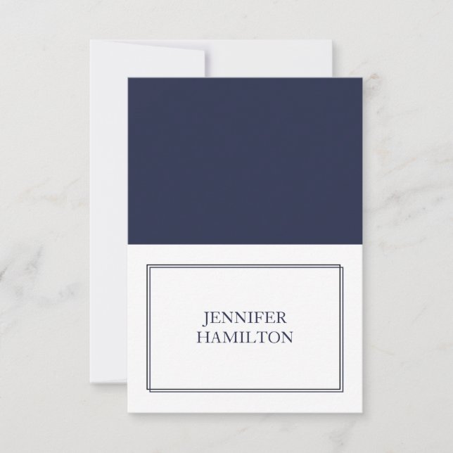 Elegant Navy Blue Place Card (Front)
