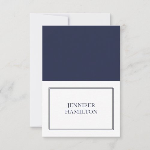 Elegant Navy Blue Place Card