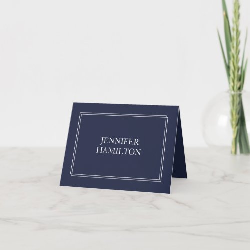 Elegant Navy Blue Place Card