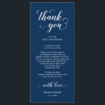 Elegant Navy Blue, Place Setting Thank You Card<br><div class="desc">This is the Modern beautiful Elegant, in Navy Blue font, Place Setting Thank You Cards. Share the love and show your appreciation to your guests, when they sit down at their seat and read this personalised charming thank you place setting card. It's a wonderful way to kick off your special...</div>