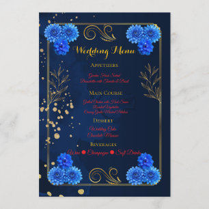 Elegant Navy Blue Reception Menu Template