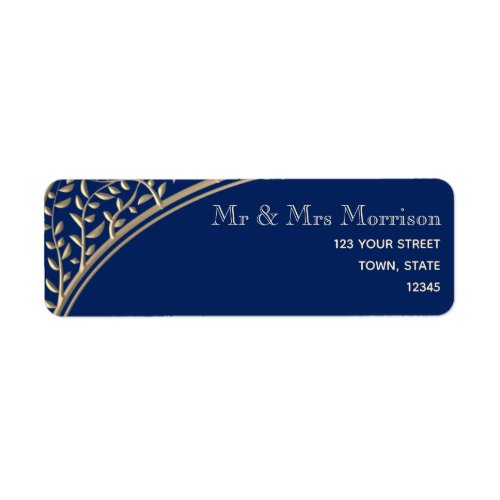 Elegant Navy Blue Return Address Label