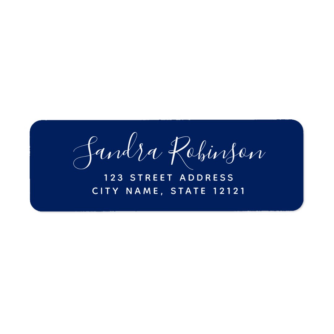 Elegant navy blue return address labels | Zazzle