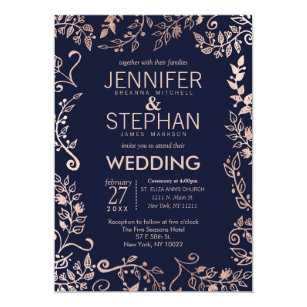 navy blue wedding invitations zazzle