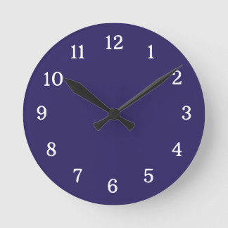 Elegant Navy Blue Round Clock