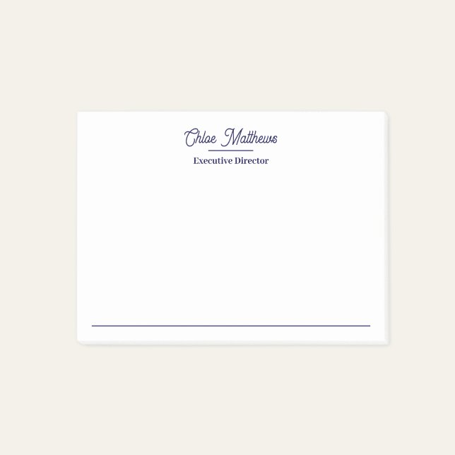 Elegant Navy Blue Script Border  Post-it Notes (Creator Uploaded)