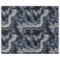 Elegant Navy Blue & Silver Glitter Agate Birthday