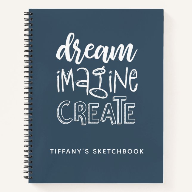 Elegant Navy Blue Sketchbook Notebook (Front)