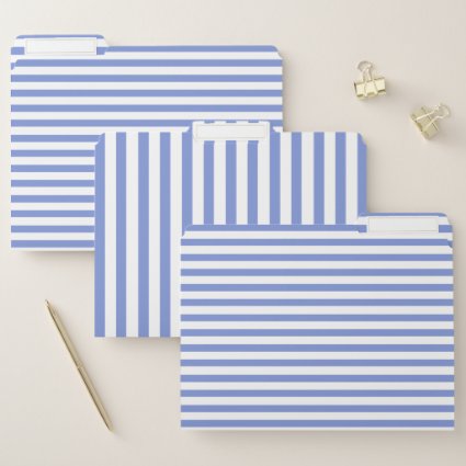 Elegant Navy Blue Striped File Folder