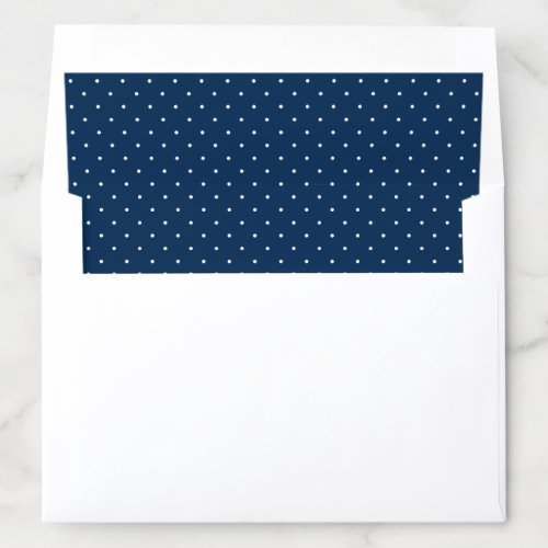 Elegant Navy Blue Swiss Polka Dots Wedding Envelope Liner