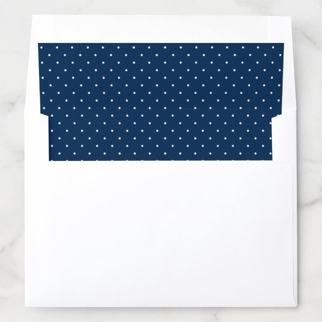 Elegant Navy Blue Swiss Polka Dots Wedding Envelope Liner (In Envelope)