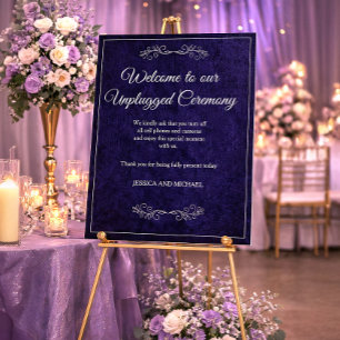 Elegant Navy Blue Unplugged Wedding Foam Board