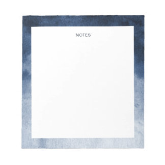 Elegant Navy Blue Watercolor Splash Personalized Notepad