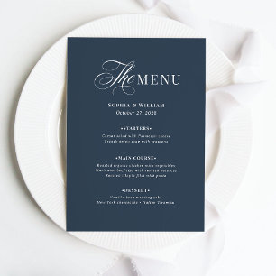 Elegant Navy Blue Wedding Classic Luxe Menu