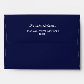 Elegant Navy Blue Wedding Envelope by melanileestyle at Zazzle