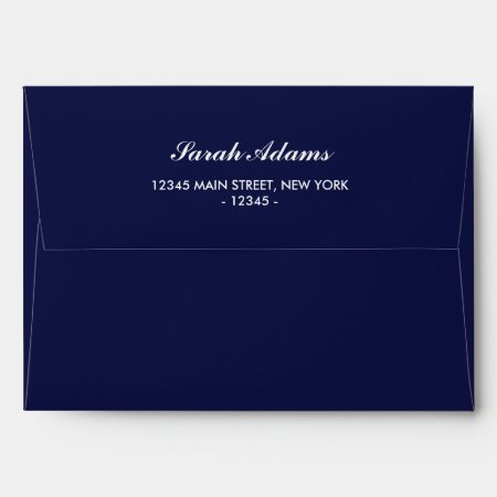 Elegant Navy Blue Wedding Envelope
