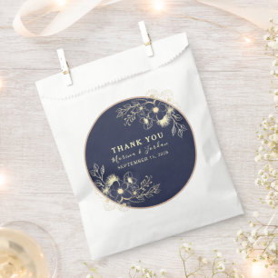 Elegant Navy Blue Wedding Favor Bag