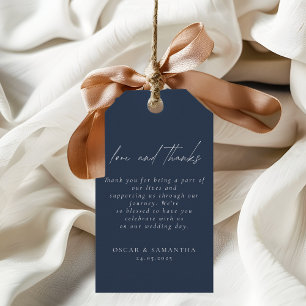 Elegant Navy Blue Wedding Gift Tags