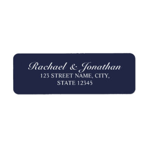Elegant Navy Blue Wedding Label