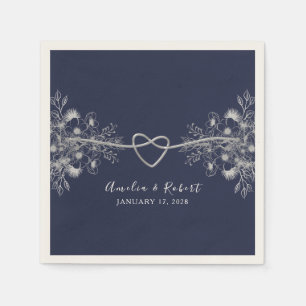 Elegant Navy Blue Wedding Napkins