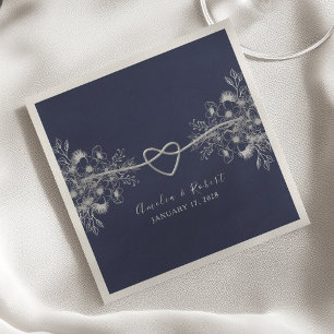 Elegant Navy Blue Wedding Napkins