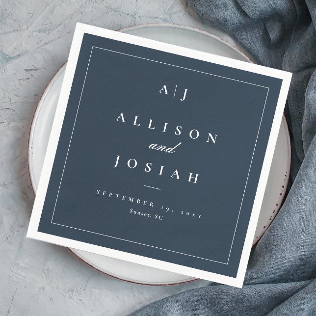 Elegant Navy Blue Wedding Napkins (Creator Uploaded)