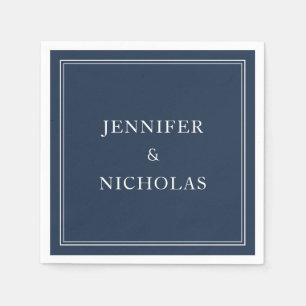 Elegant Navy Blue Wedding Napkins