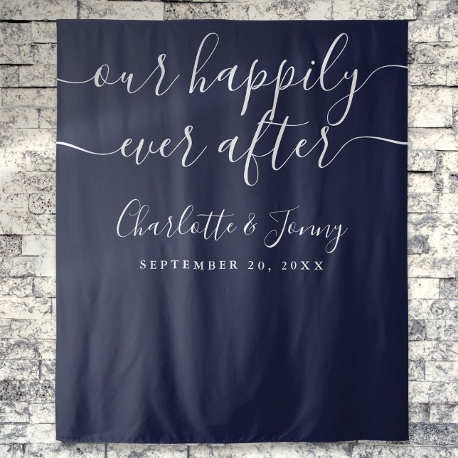 Elegant Navy Blue Wedding Photo Backdrop (Elegant Navy Blue Wedding Photo Backdrop)