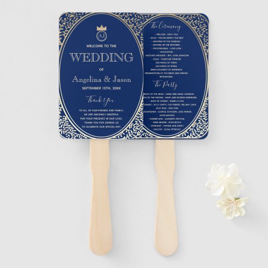 wedding program hand fan