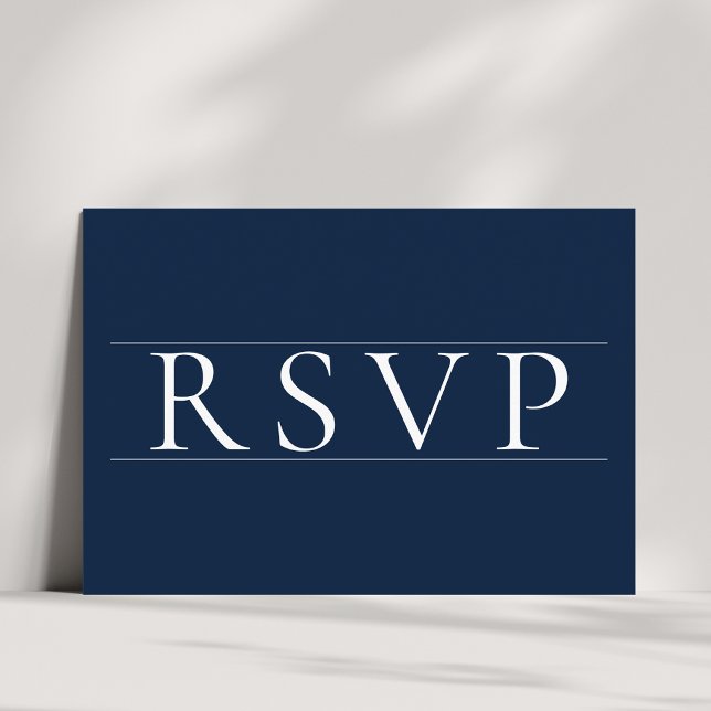 Elegant Navy Blue Wedding RSVP Card (Creator Uploaded)