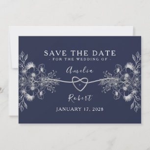 Elegant Navy Blue Wedding Save The Date